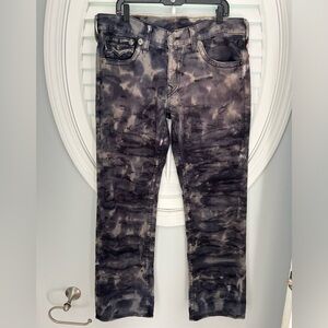 True Religion Ricky big T men’s acid wash denim jeans size 36 waist 32 length